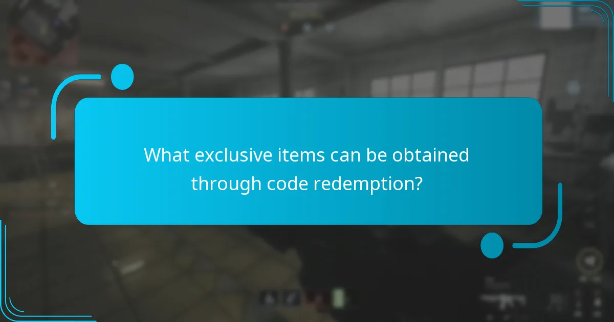 What exclusive items can be obtained through code redemption?